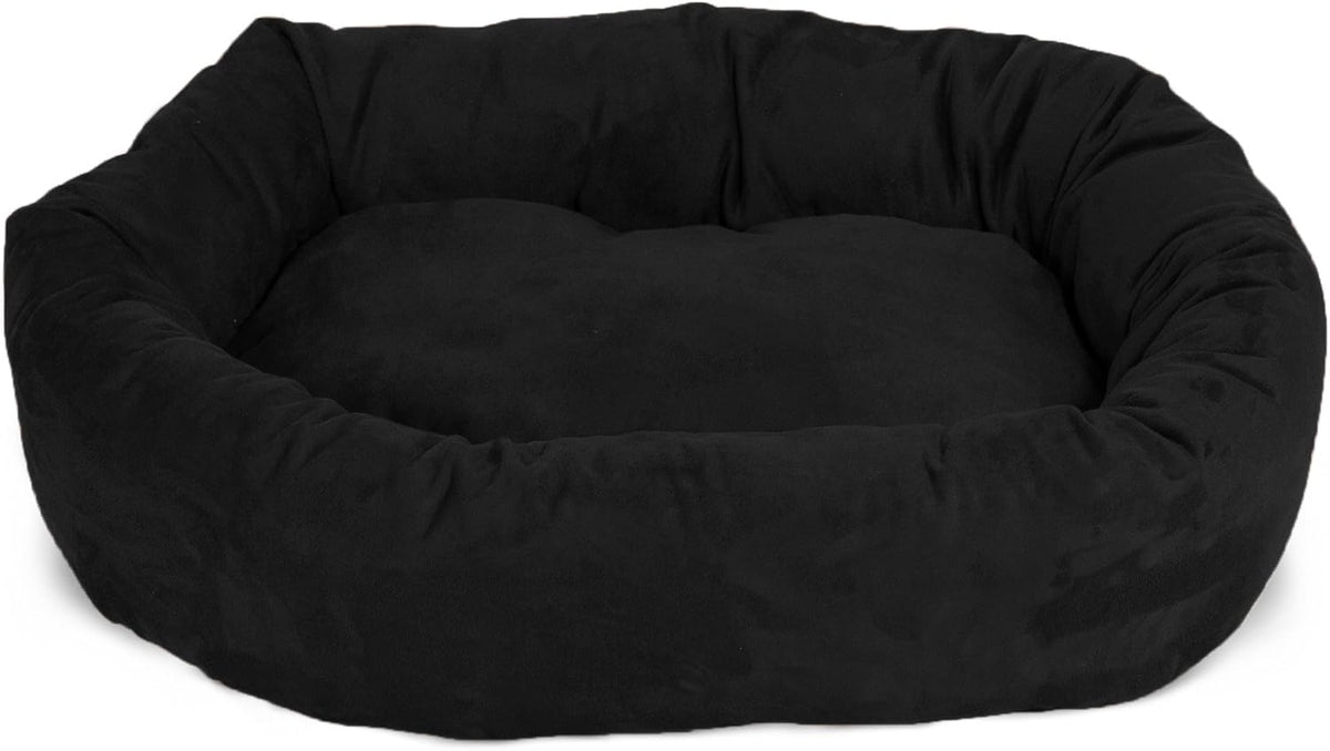 Majestic Pet 40 Inch Suede Calming Dog Bed Washable 40x29x9 (Inch) – Cozy Soft Round Donut Dog Bed
