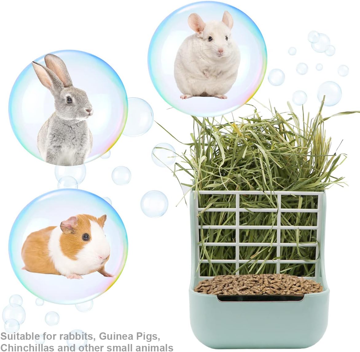 Litewoo Rabbit Hay Feeder Food Bowl Feeding Rack for Small Animal Guinea Pig Chinchilla Bunny Cage