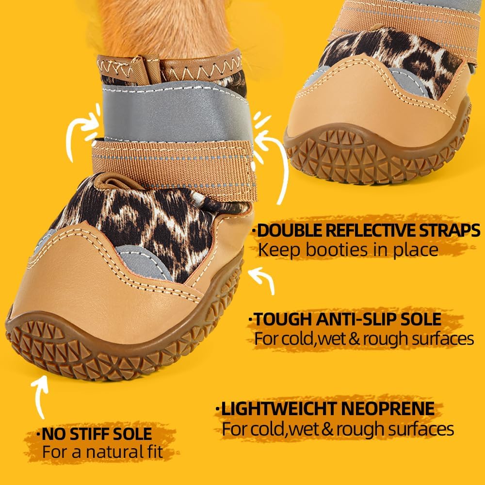 Dog Shoes for Large Dogs, Medium Dog Boots & Paw Protectors for Hardwood Floors, Outdoor Dog