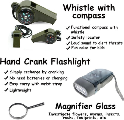 Outdoor Adventure Set for Kids - Camouflage Camping Exploration Toys with Walkie-Talkies - Backyard
