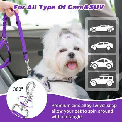 BWOGUE Pet Dog Cat Seat Belt Reflective Car Dog Headrest Restraint Leash Elastic Buffer Bungee