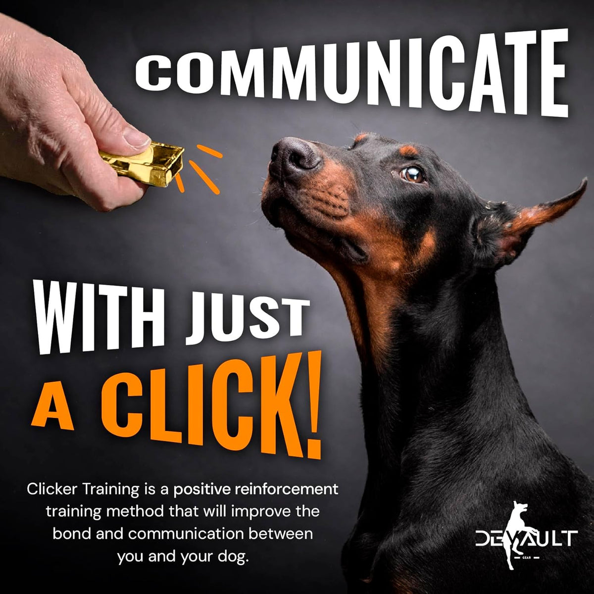 Gold Dog Clicker with Necklace - Clickers for Pet Training - Dog Training & Behavior Aids Easy to