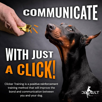 Gold Dog Clicker with Necklace - Clickers for Pet Training - Dog Training & Behavior Aids Easy to