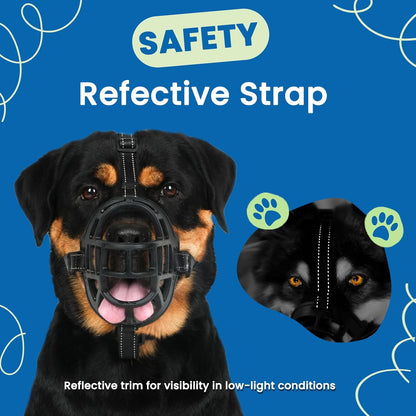 BARKLESS Dog Muzzle, Soft Basket Silicone Muzzle for Dogs to Prevent Biting and Chewing, Breathable