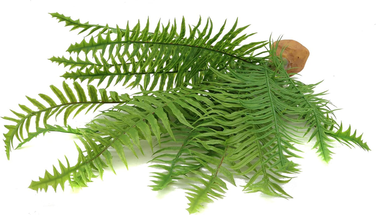JIHAQUA Fake Fern Plants, Reptile Plastic Terrarium Decor, Reptiles Amphibians Tank Accessories for