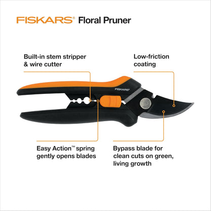 Fiskars Floral Pruning Shears - Plant Cutting Scissors/Garden Clippers For Deadheading and Working