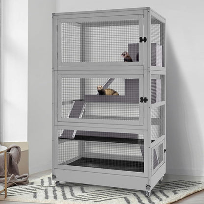 GUTINNEEN Large Chinchilla Cage, 4 Levels Ferret Cage - Large Critter Nation Hutch with Chew-Proof