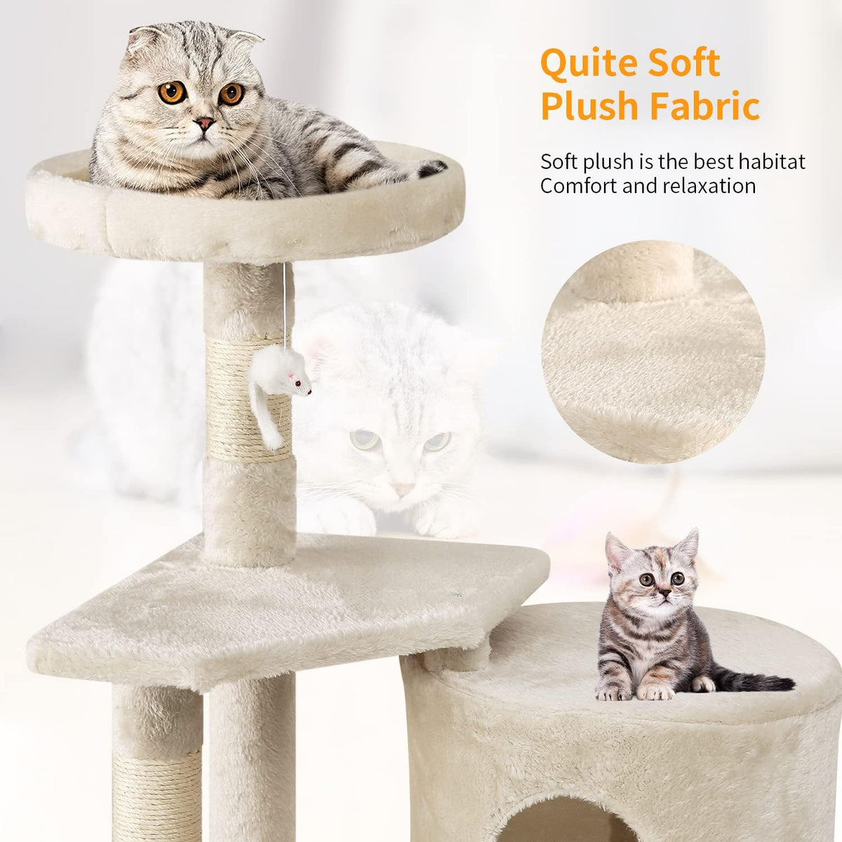 BestPet Cat Tree 36 inch Tall Scratching Toy Activity Centre Cat Tower Cat Condo Multi-Level
