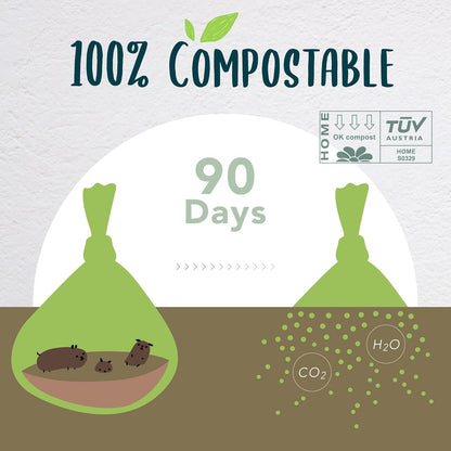 Compostable Dog Poop Bag Rolls, Doggie Poop Bags Refills, Eco-Friendly Pet Waste Bags