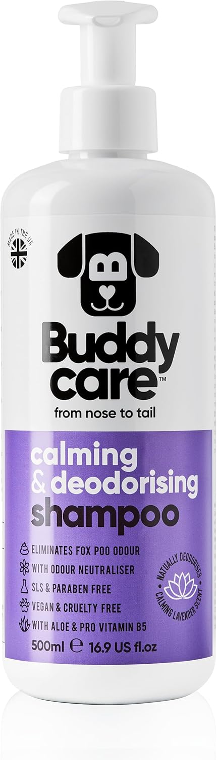 Calming & Deodorising Dog Shampoo by Buddycare | Lavender Scented | Itchy Skin Relief for Smelly