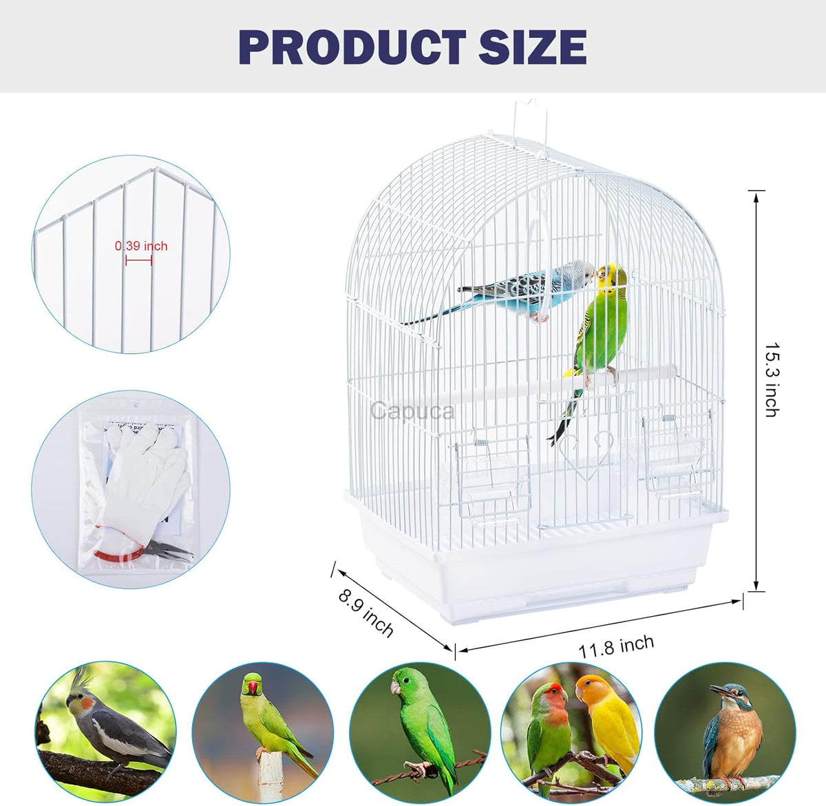 Small Bird Travel Cage - Lightweight Small Birds Starter Kit with Birdcages and Accessories Great