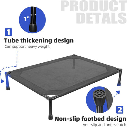 Simple Trending Raised Dog Bed for Large Dogs, Cooling Elevated Dog Bed, Breathable Pet Cot Bed