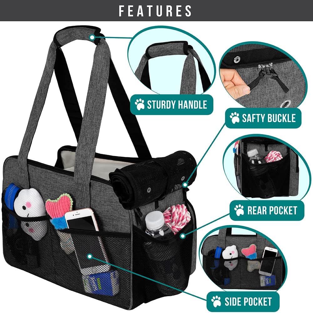 PetAmi Small Dog Purse Carrier, Soft-Sided Pet Carrier Bag with Pockets, Portable Puppy Cat Travel