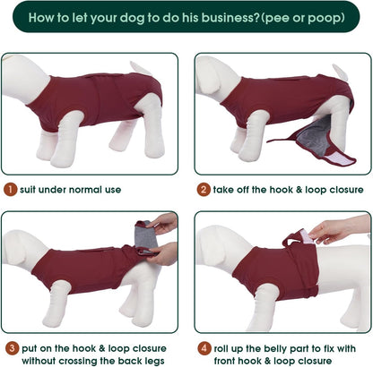 Kuoser Dog Surgery Recovery Suit, Recovery Suit for Female Male Dogs, Dog Onesie After Surgery Spay