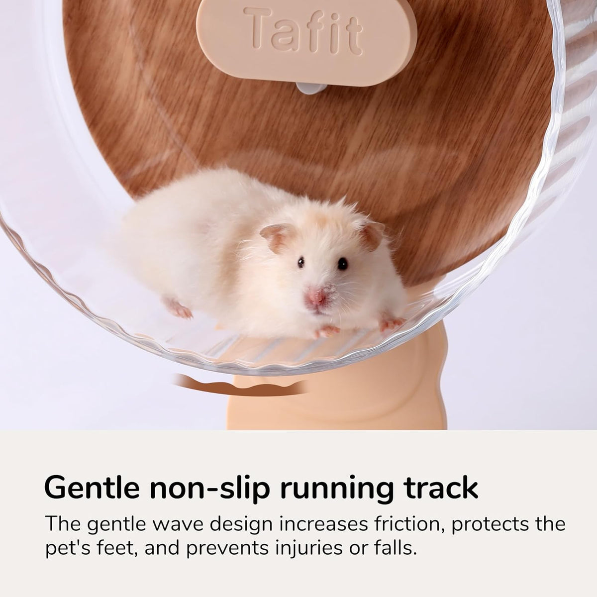 Silent Hamster Wheel 8.7 Inch Dual-Bearings Quiet Running Exercise Wheels with Wood Grain