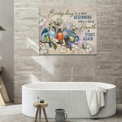 Bird Wall Art Farmhouse Flower Branch Pictures Rustic Country Birds Wall Decor Floral Canvas Print