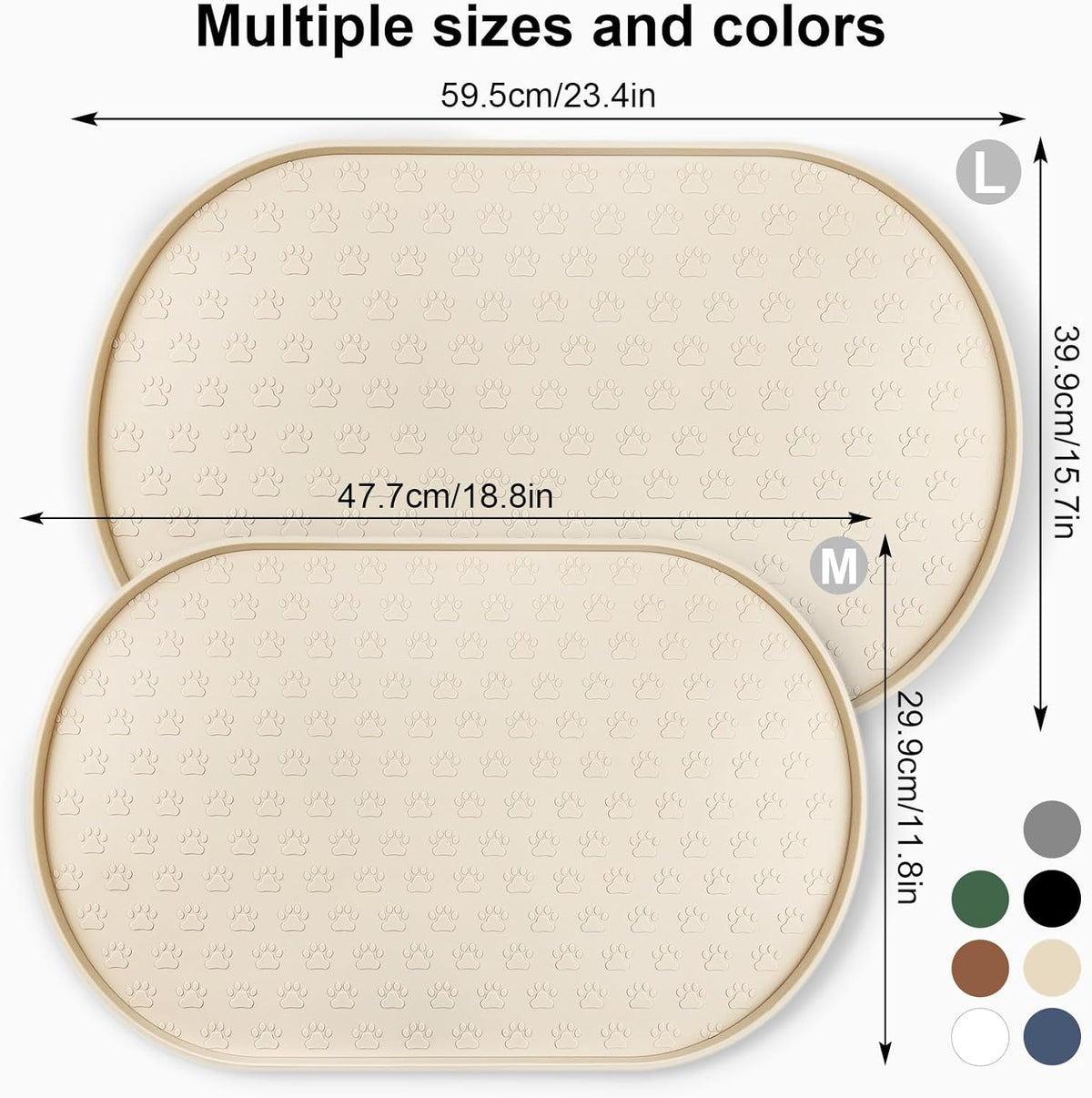 KPWACD Pet Feeding Mat for Dogs and Cats, Silicone Dog Placemat Non-Slip Waterproof Bowl Mats