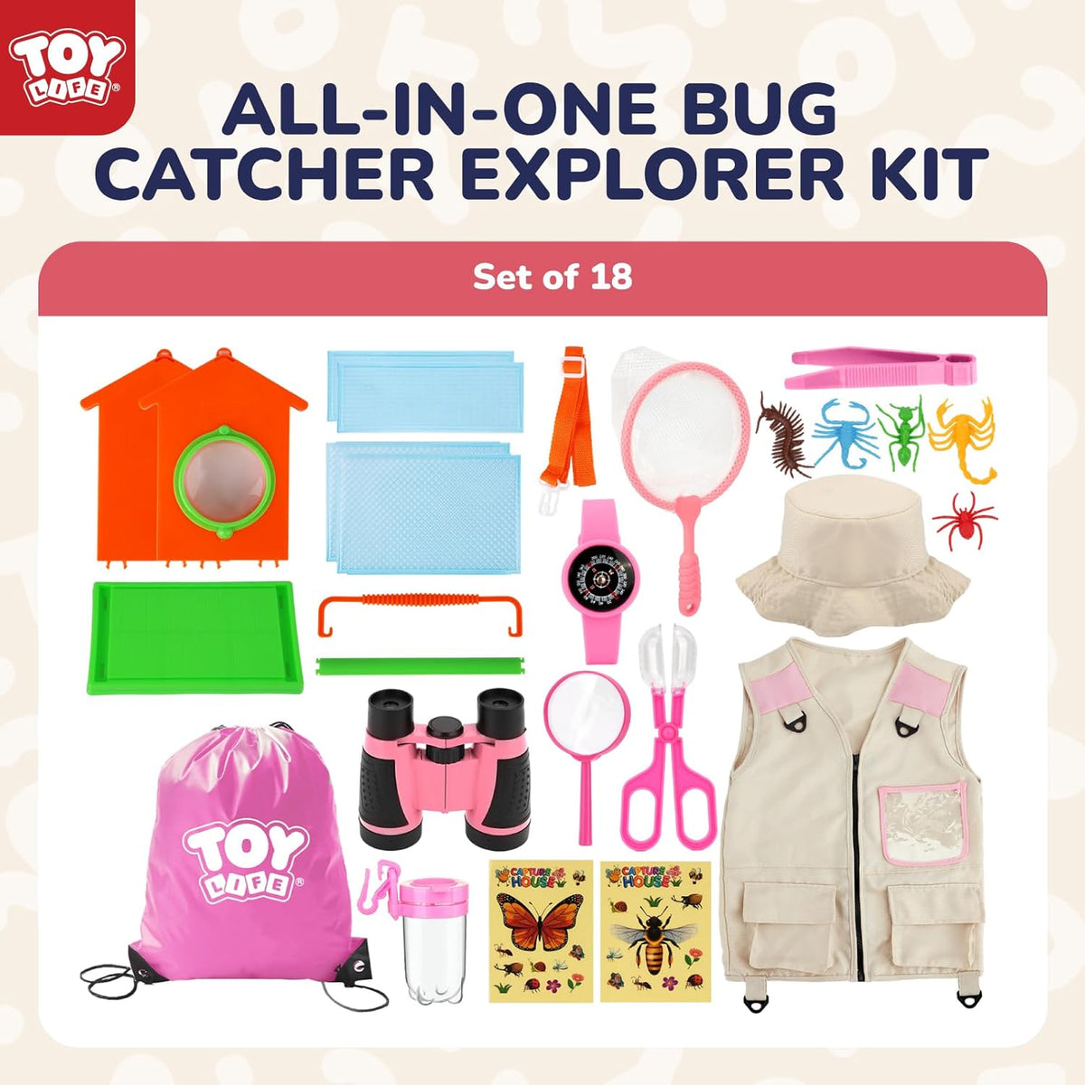 TOY Life Kids Explorer Kit with Bug Catcher for Kids, Bug Catching Kit with Bug Toys, Kid Safari