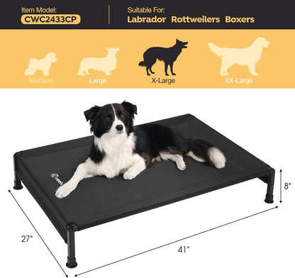 Veehoo Cooling Outdoor Dog Bed, Heavy Duty Elevated Pet Bed with Washable & Breathable Teslin Mesh