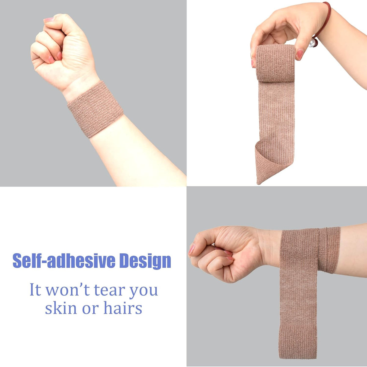 9 Pack 2" x 5 Yards Self Adhesive Bandage Wrap Self Stick Wrap for Ankle, Wrist, Finger, Sports