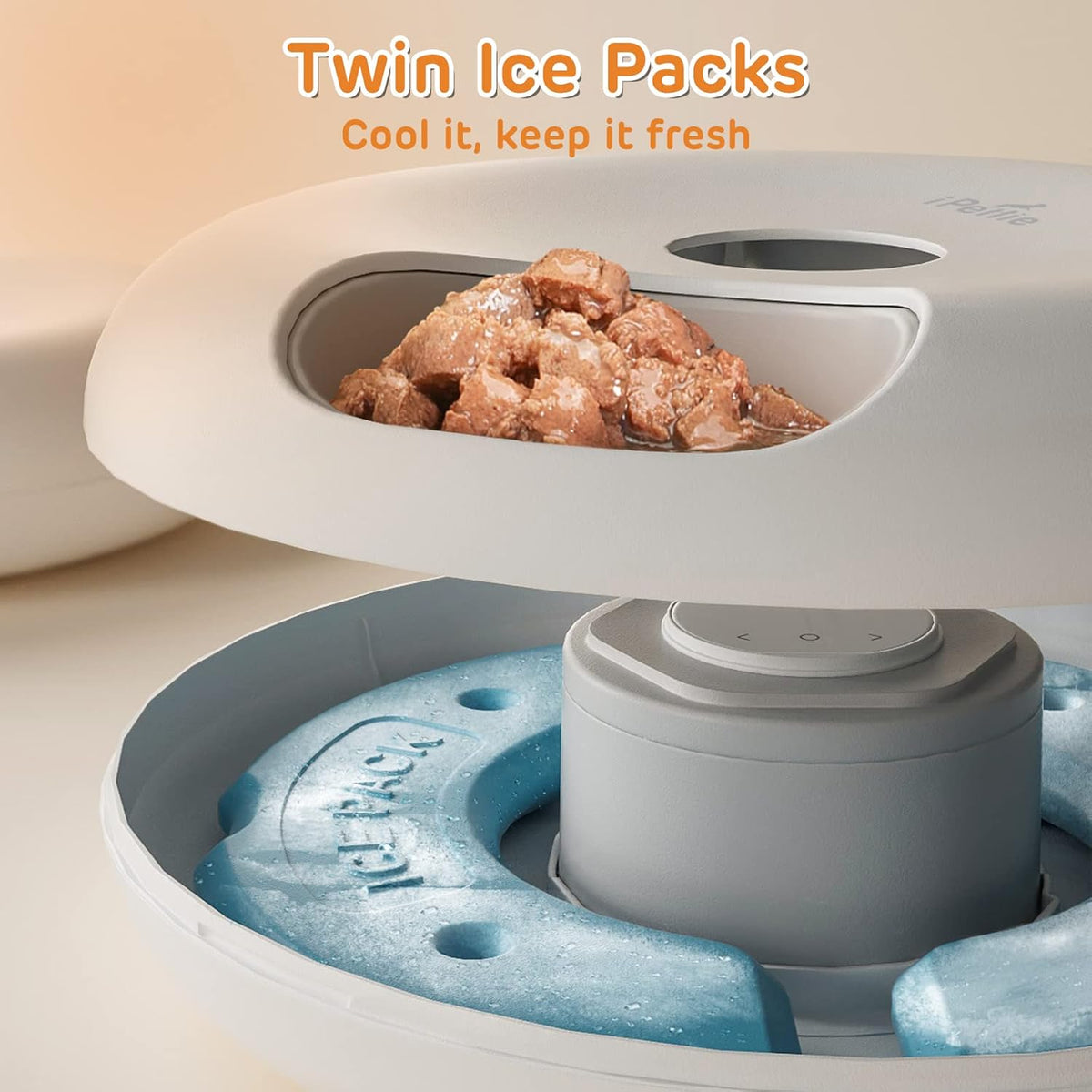 iPettie Donut Frost 6 Meal Cordless Automatic Pet Feeder, Dry & Wet Food Automatic Cat Feeder with