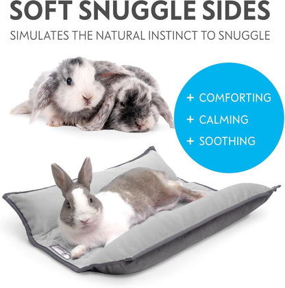 Paw Inspired Snuggle Bunny Bolster Bed for Rabbits, Cats, Dogs and Other Small Pets, Reversible