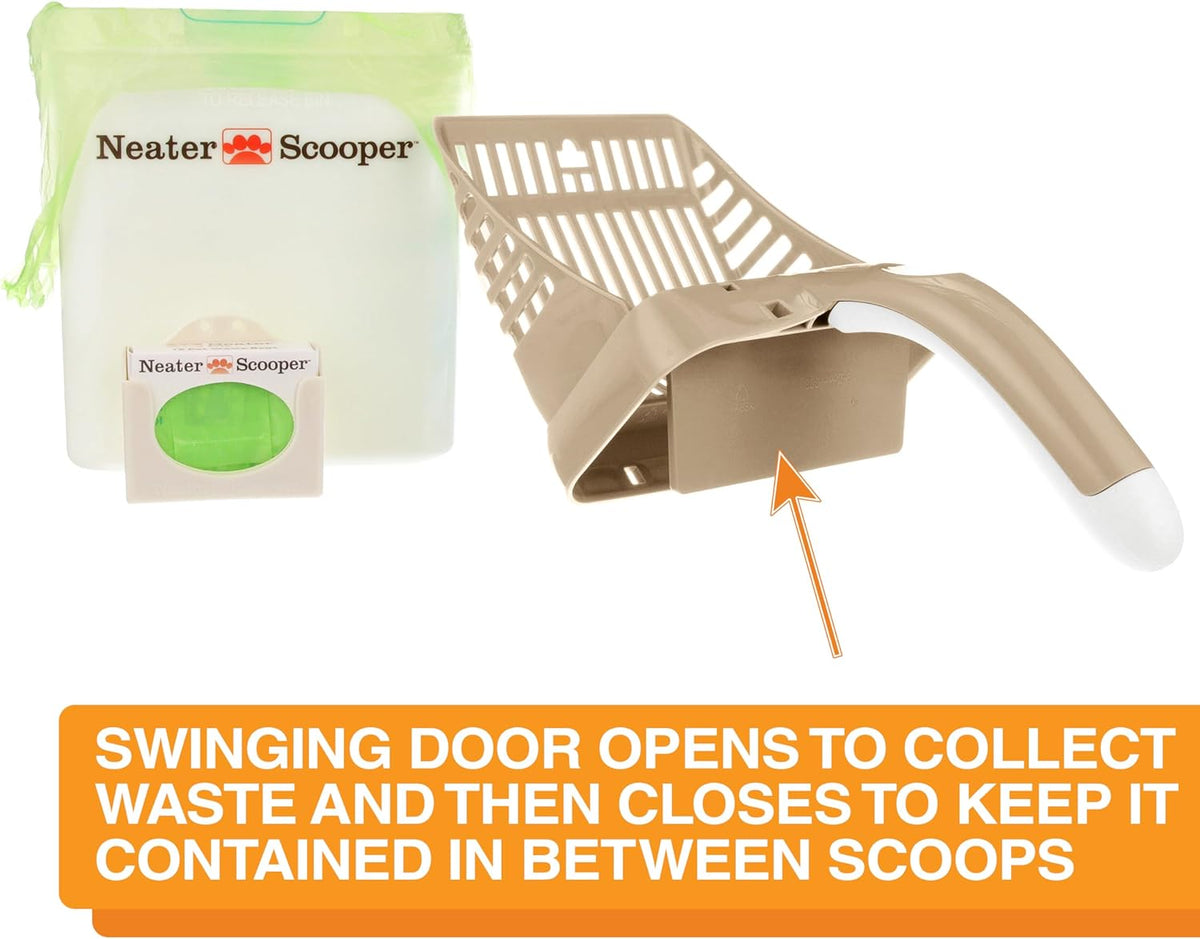 Neater Pet Brands Neater Scooper Standard Cat Litter Scoop, 15 Refill Bags – Mess-Free Cat Litter