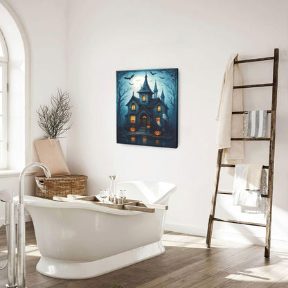 Halloween Gothic Wall Art Castle Pumpkin Ghost Bat Canvas Wall Decor Dark Academia Pictures