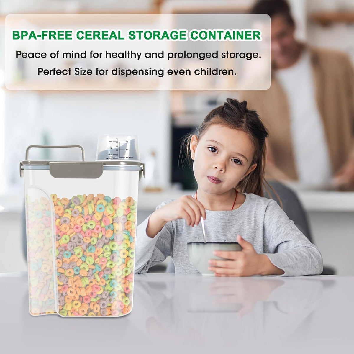 TBMax Airtight Rice Container 10 Lbs, Cereal Dispenser, Pet Cat Dog Food Storage Container, Plastic