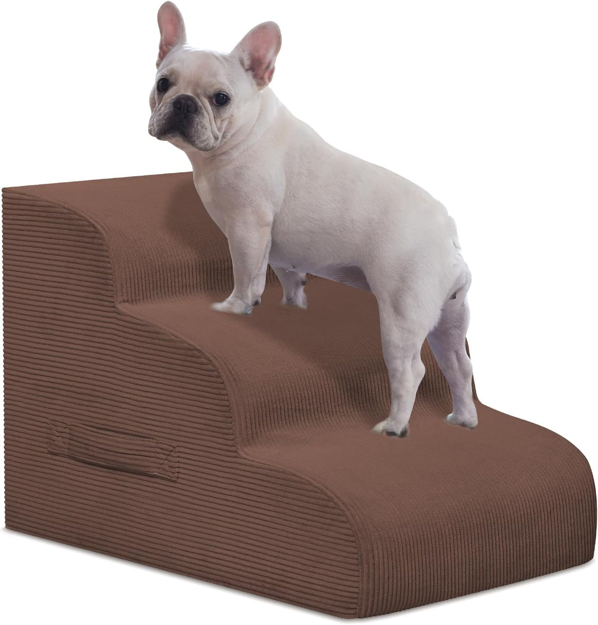 Dog Steps for Small Dogs, 3-Step Pet Ramp Stairs for High Beds and Sofa, Non-Slip Pet Stairs for