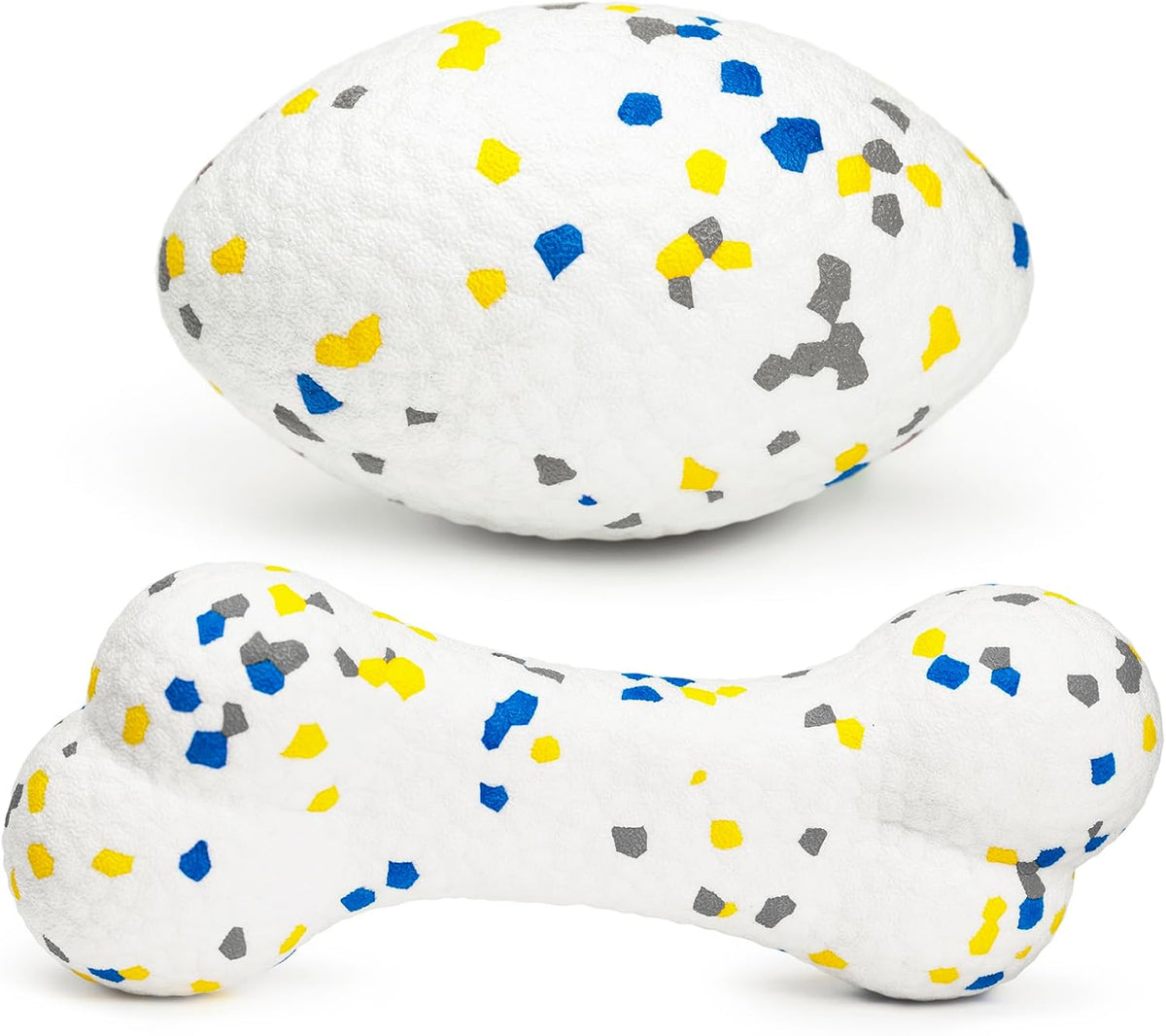 2Pcs Bone Dog Balls+Rugby Dog Toys for Aggressive Chewers, Indestructible Tennis Balls for Dogs