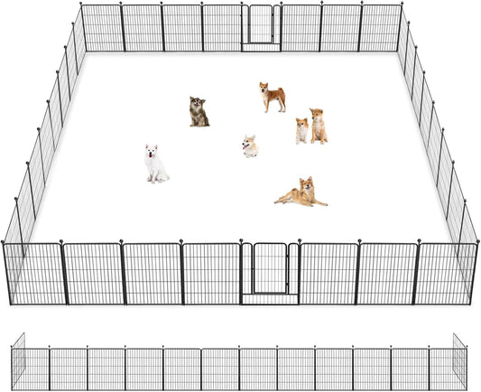 Dog Playpen 32 inch 32 Panels Indoor Outdoor Dog Pen for Medium/Small Dogs Heavy Duty Metal Dog
