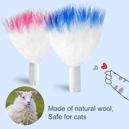 ORSDA 6Pcs Interchangeable Attachments Cat Feather Toys Replaceable Feathers and Fluffy Toy