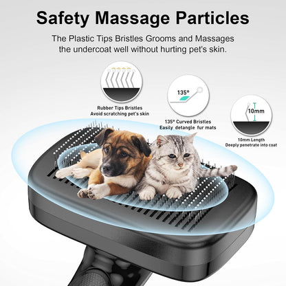 Dog Brush for Shedding & Grooming Small Medium Large Dogs & Cats - Remove Loose Fur, Knot