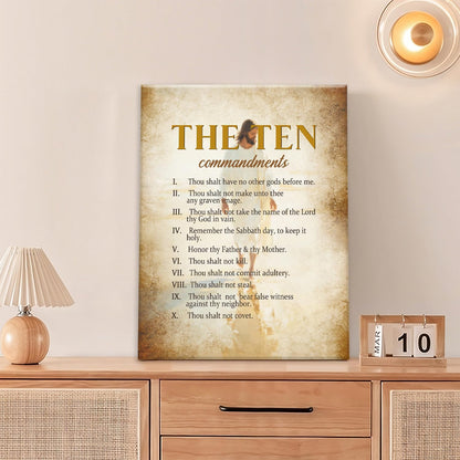 The Ten Commandments Christian Pictures Wall Art, Bible Verse Jesus Bathroom Wall Decor Religion