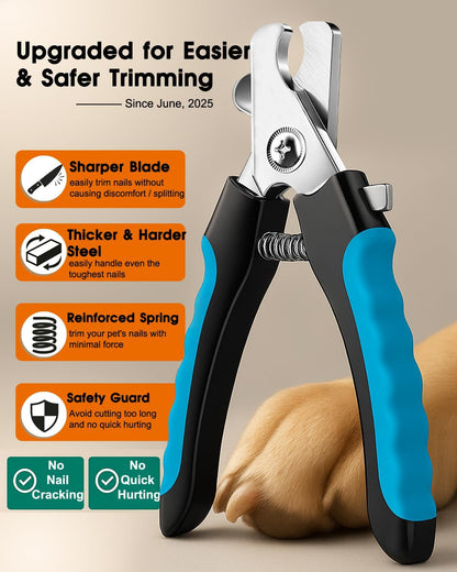 Dog Nail Trimmers and Dog Nail Clippers Kit, Whisper Quiet Electric Grinder with Light, for Small