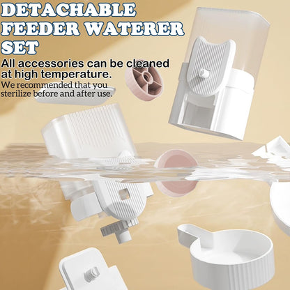 kathson Rabbit Gravity Auto Feeder Set 35oz Hanging Automatic Food Water Dispenser Cage Automatic