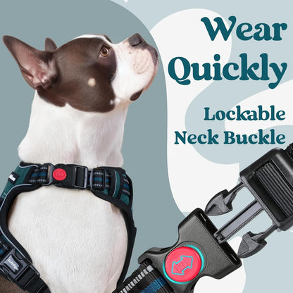 rabbitgoo Dog Harness for Large, No Pull Pet Harness with 3 Buckles, Adjustable Soft Padded Vest