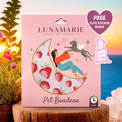 LunaMarie - Luxury Pet Birthday Bandanas -Premium & Silky Poly Fabric | 100% Handmade | Custom