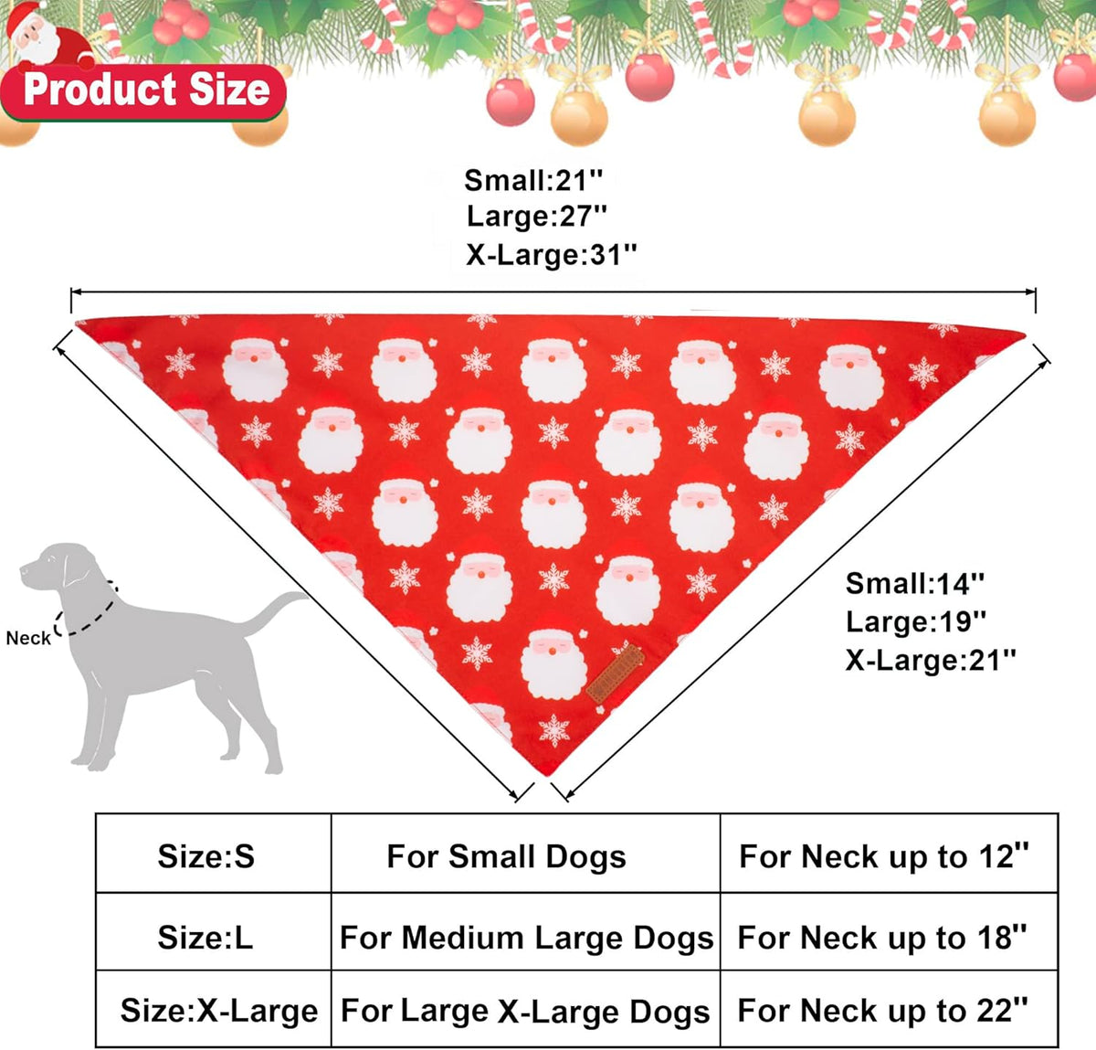 ADOGGYGO Christmas Dog Bandanas 2 Pack, Santa Deer Pattern Pet Xmas Scarf Bib, Premium Durable