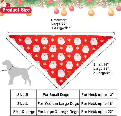 ADOGGYGO Christmas Dog Bandanas 2 Pack, Santa Deer Pattern Pet Xmas Scarf Bib, Premium Durable