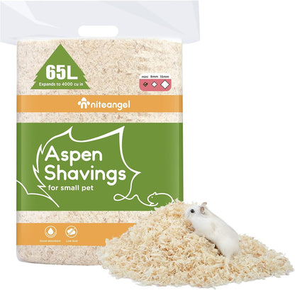 Niteangel Aspen Shaving Hamster Beddings for Syrian Dwarf Hamster Gerbil Mice Degu Rat Rabbit Bunny
