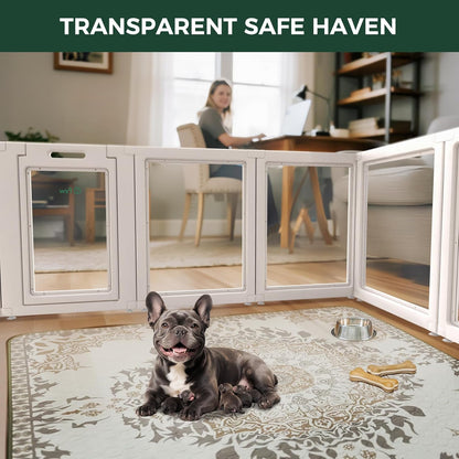 FXW AuraSpace Acrylic Indoor Unleashed Dog Playpen for Small and Medium Dogs, 30 Inch, 16 Panels