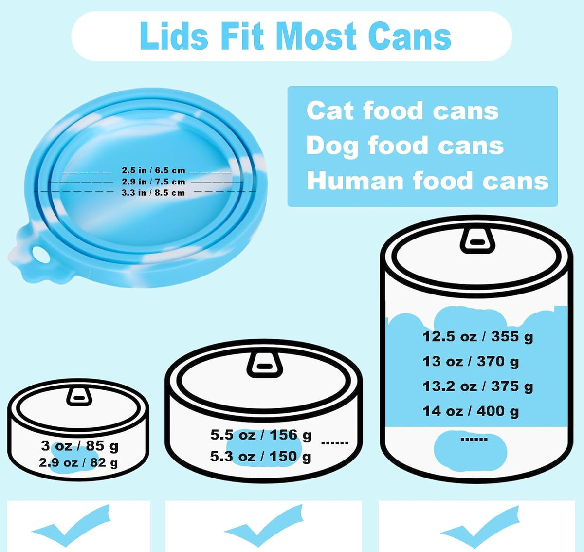 Comtim 5 PCS Pet Food Can Lids & Spoons Set - Silicone Dog Cat Food Can Covers Lids