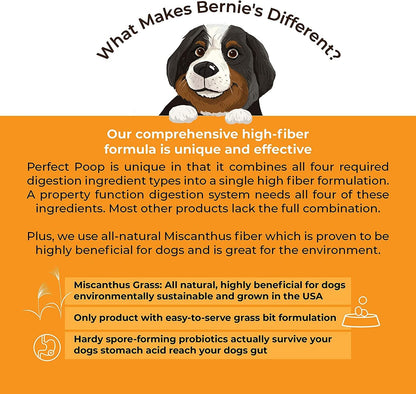 Perfect Poop Digestion & General Health Supplement for Dogs: Fiber, Prebiotics, Probiotics &