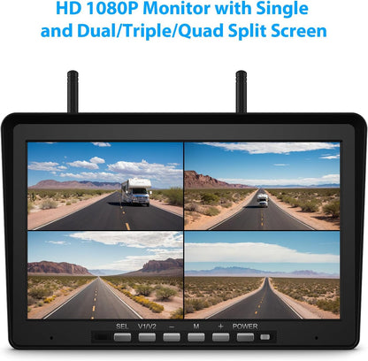 10.1" RV Backup Camera Wireless System Plug and Play, Pre-Wired for Furrion RV Trailer Camper