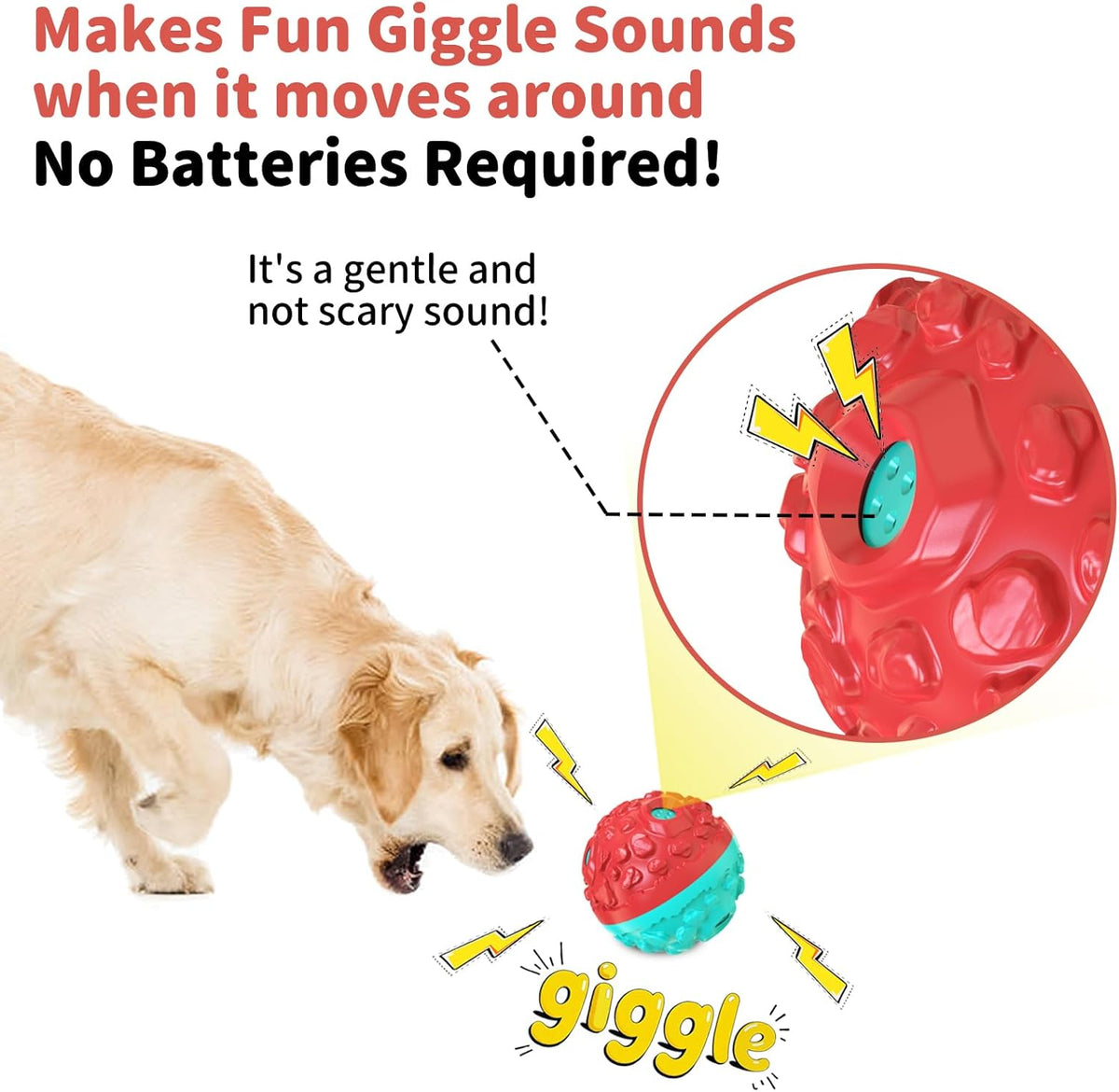 Dog Ball for Aggressive Chewers - Interactive Dog Toy Balls Fun Squeaky Sound to Keep Them Busy