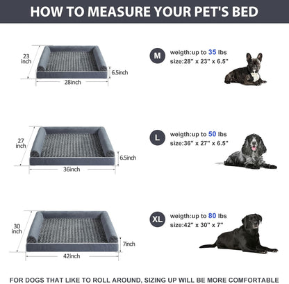 BFPETHOME Dog Beds for Large Dogs, Orthopedic Dog Bed for Medium Large Dogs,Big Waterproof Couch