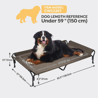 Veehoo Cooling Elevated Dog Bed, Guardrail Raised Pet Cot, Indoor & Outdoor XXL Pet Bed with