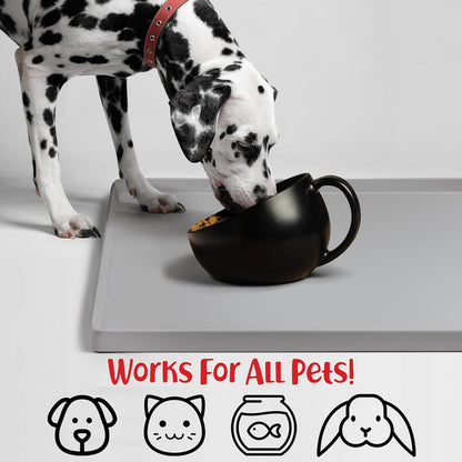 DogBuddy Dog Food Mat – Waterproof Dog Bowl Mat for Food and Water, Silicone Pet Feeding Mats for
